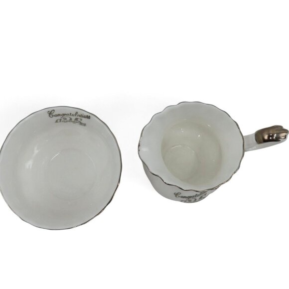 ROYAL ALBERT Silver Floral Cream And Sugar 25th Anniversary England Vintage - Picture 2 of 12